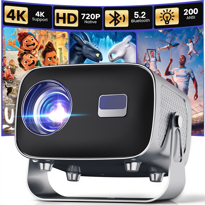 A10 Pro สมาร์ทโปรเจคเตอร์ 1080P WiFi บลูทูธแบบพกพา LED โปรเจคเตอร์โฮมเธียเตอร์
