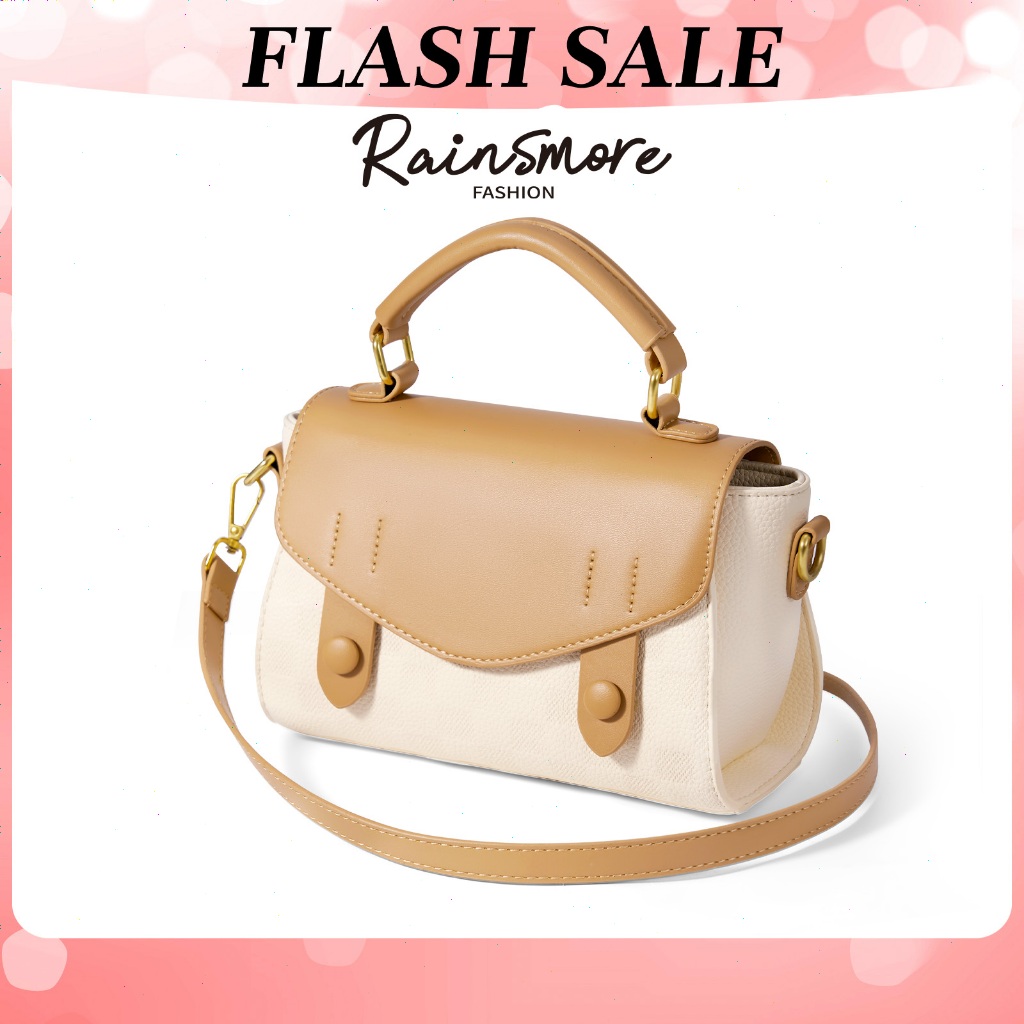 Rainsmore กระเป๋าสะพายหรูหรา texture น่ารัก สำหรับสาวสไตล์คลาสสิก เหมาะสำหรับการทำงานและการเดินทาง พร้อมเป็นของขวัญ