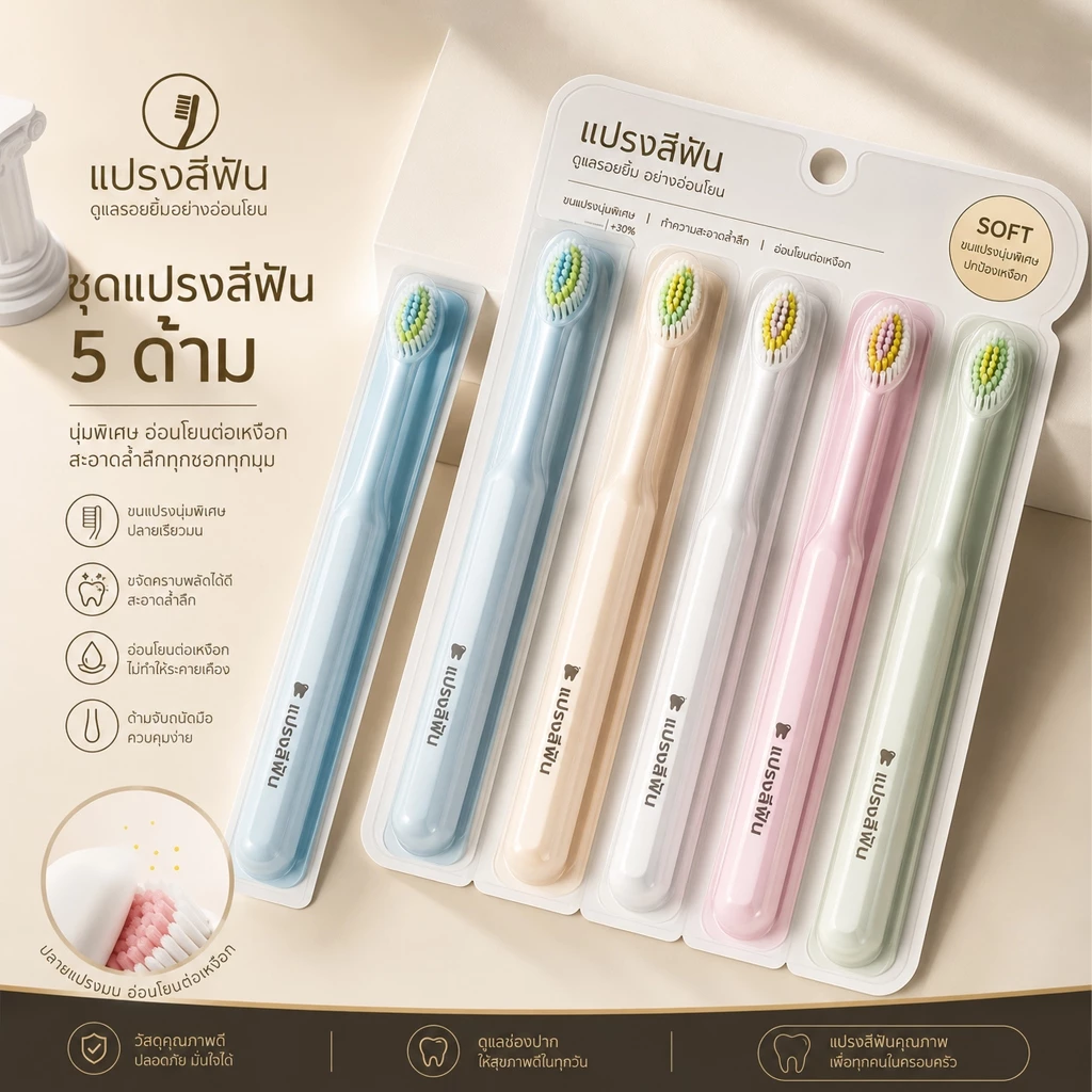 แปรงสีฟันผู้ใหญ่ ขนนุ่ม