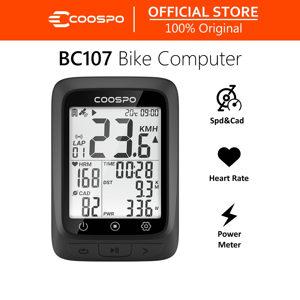 COOSPO คอมพิวเตอร์จักรยาน GPS กับ ANT+ และ Bluetooth, มีหลายฟังก์ชัน หน้าจอ LCD 2.4 นิ้วกับไฟหลังจออัตโนมัติ