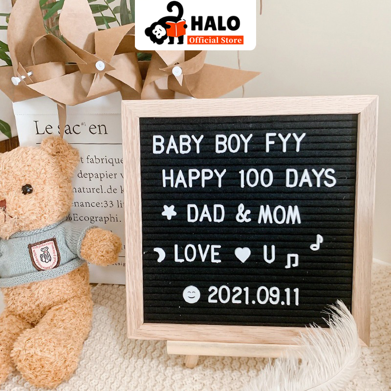กระดานตัวอักษร ขาตั้งตัวอักษร แผงตัวอักษร กระดานข้อความ DIY กระดานตัวอักษรผ้าสักหลาด กระดานข้อความไม้ กรอบไม้ เปลี่ยนสัญลักษณ์และตัวเลขได้ สำหรับบ้าน สำนักงาน ร้านค้า ป้าย กรอบไม้ ติดผนัง