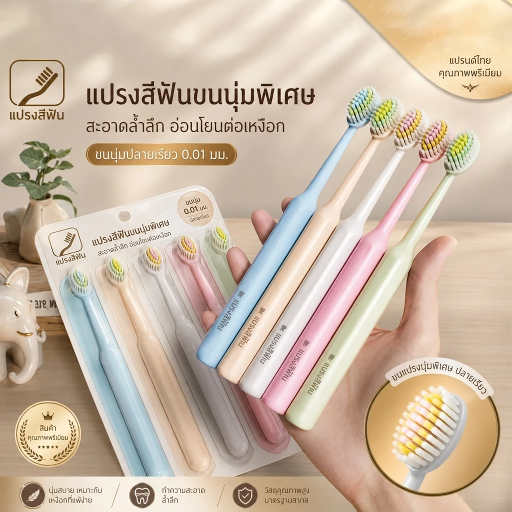 แปรงสีฟันผู้ใหญ่ ขนนุ่ม