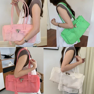 KULIMULA Kiiikiii Jelly Shoulder Bag กระเป๋าเจลลี่ กระเป๋ากันน้ำ สีพาสเทล กระเป๋าโท้ท ใช้งานได้ทุกวัน