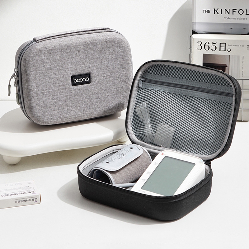 Hard Shell เครื่องวัดความดันโลหิตกล่องเก็บอิเล็กทรอนิกส์ BP Monitor Protection Organizer Case แบบพกพามือถือกันกระแทกกระเป๋า