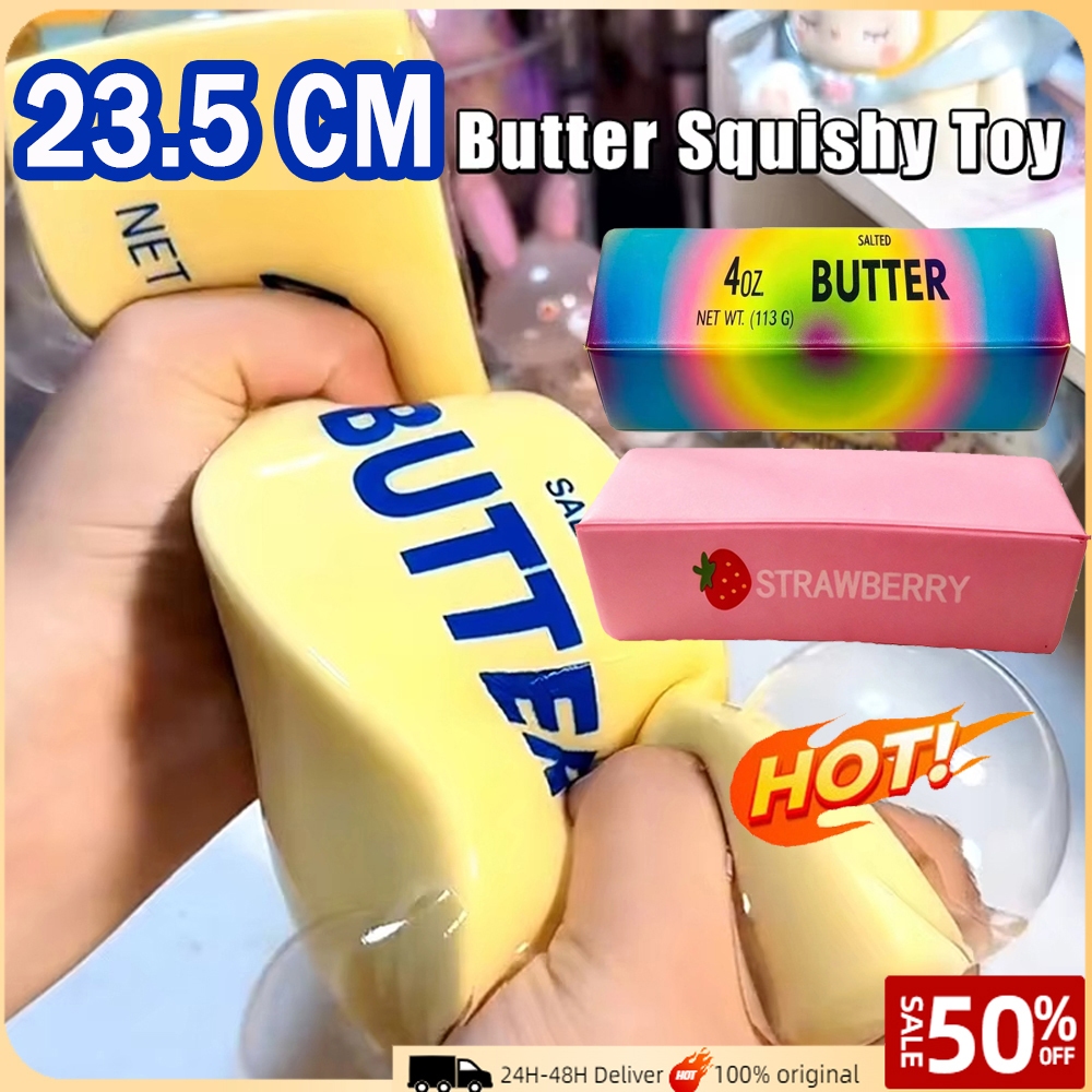 🚀ท้องถิ่น🚀4 ชิ้น 23.5 ซม.บีบของเล่น Butter Stick Squishy ของเล่นช้า Rising Fidget ความเครียดบรรเทาบีบบาร์อิฐ Soft Sensory ความวิตกกังวลออทิสติกของขวัญสําหรับเด็กผู้ใหญ่