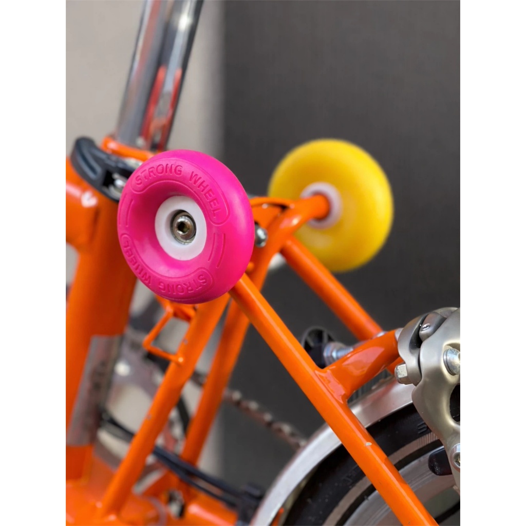 1 คู่ 75 มม.Sweet Donut Bearing Easy Wheel สําหรับ JAVA NEO 3 และ brompton จักรยานพับ easywheel สี mute push ล้อ