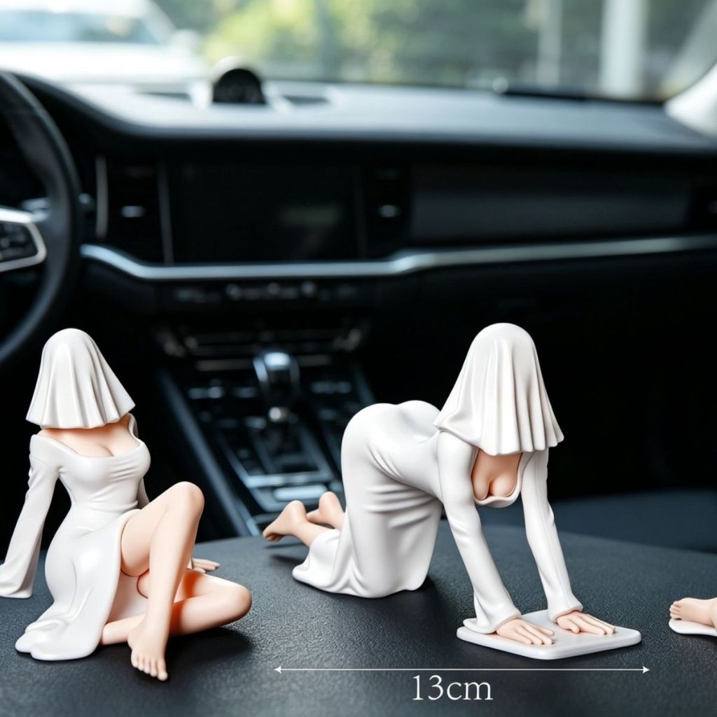 ของแต่งรถ ที่ไม่ซ้ํากันแฟชั่นผีสีขาวบรรยากาศเครื่องประดับอินเทรนด์เล่น ผู้มีอิทธิพล รถทํามือ
