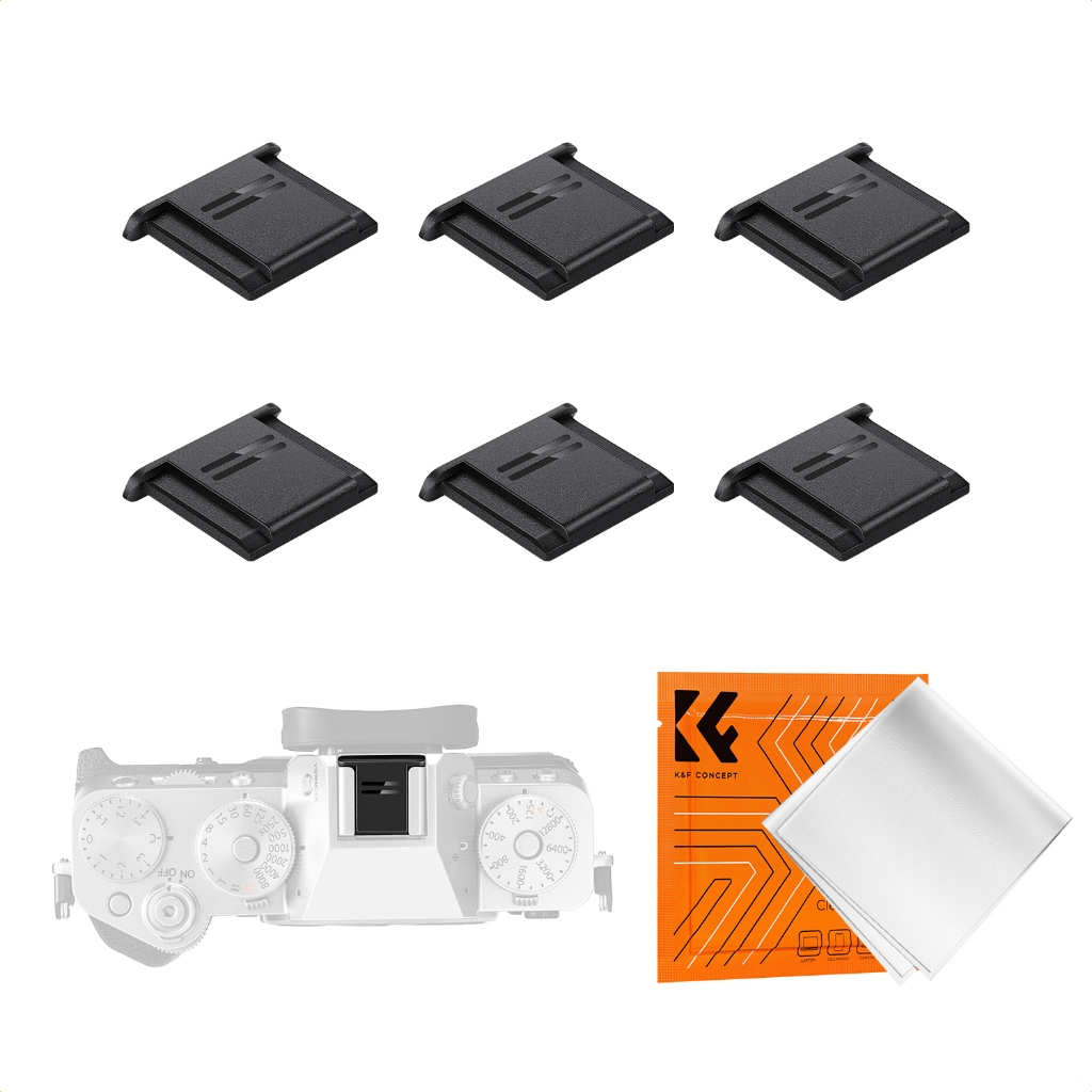K&F Concept Hot Shoe Cover, 6-Pack Universal Camera Hot Shoes Cap for DSLR, SLR, กล้อง Mirrorless, A