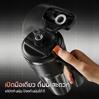 MODOFO แก้วเก็บอุณหภูมิในรถ 1000ML แก้วเก็บความเย็น ความจุขนาดใหญ่ 304 สแตนเลส นอกบ้าน ถ้วยน้ํากลางแจ้ง สำหรับรถ แก้วเก็บอุณหภูมิ Sports Water Bottle