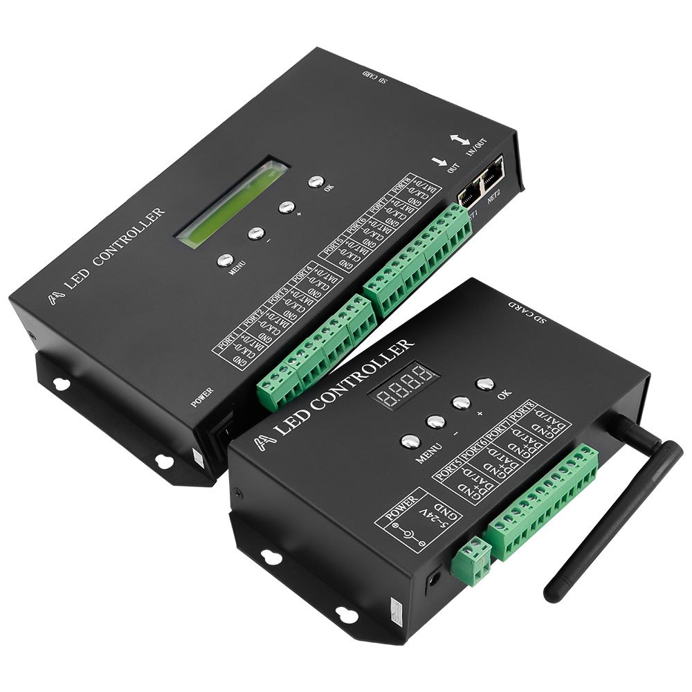 H807SA 8CH Art-Net DMX512 SPI LED Controller H807SB WIFI 4CH สําหรับ WS2812 WS2813 WS2815 DC5-24V