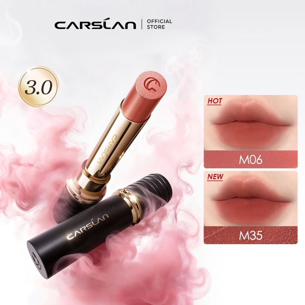 CARSLAN 3.0 ลิปสติก 3g ใหม่ล่าสุด สีสันสดชัดโดดเด่น เนื้อครีม บางเบาเนียนเรียบไปกับเรียวปาก ให้ริมฝีปากสีสันสดใส