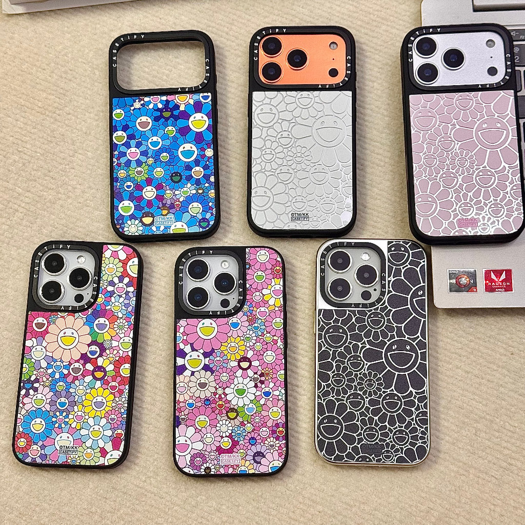 Takashi Murakami CT Specular surface Magnetic Case cover เข้ากันได้กับ iphone13 14 15 16 17 plus pro