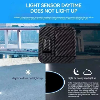 ไฟต้อนรับไร้สายคาร์บอน ใหม่ โคมไฟโปรเจคเตอร์ LED ไร้สาย ฉายรูปโลโก้ผี ฉายแสงเลเซอร์ สําหรับตกแต่งภายในรถยนต์ 1 ชิ้น