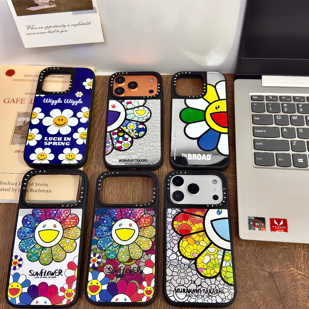 Takashi Murakami CT Specular surface Magnetic Case cover เข้ากันได้กับ iphone13 14 15 16 17 plus promax เคสป้องกัน