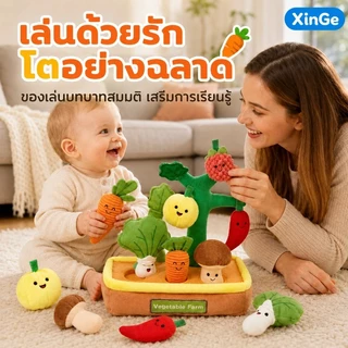 พร้อมส่ง ของเล่นดึงผักเสริมพัฒนาการเด็ก ของเล่นผ้านิ่ม Montessori ฝึกกล้ามเนื้อมัดเล็ก เสริมประสาทสัมผัส ของเล่นบทบาทสมมติสำหรับเด็ก