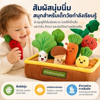 พร้อมส่ง ของเล่นดึงผักเสริมพัฒนาการเด็ก ของเล่นผ้านิ่ม Montessori ฝึกกล้ามเนื้อมัดเล็ก เสริมประสาทสัมผัส ของเล่นบทบาทสมมติสำหรับเด็ก