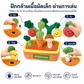 พร้อมส่ง ของเล่นดึงผักเสริมพัฒนาการเด็ก ของเล่นผ้านิ่ม Montessori ฝึกกล้ามเนื้อมัดเล็ก เสริมประสาทสัมผัส ของเล่นบทบาทสมมติสำหรับเด็ก