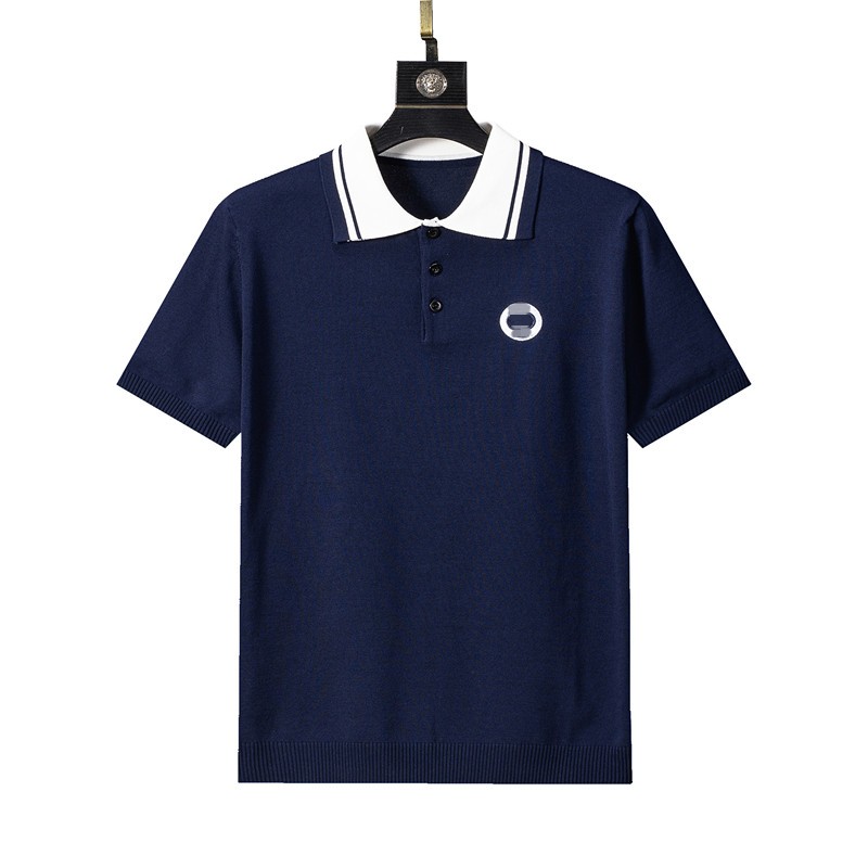 Street Wear Fashion Knit Lapel Short Sleeve Top