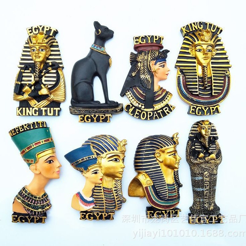 อียิปต์โบราณ Magnetic Force ตู้เย็นแม่เหล็ก 3d เรซิ่นฟาโรห์คลีโอพัตรามัมมี่ Anubis ของขวัญพิพิธภัณฑ์ตกแต่งของที่ระลึก
