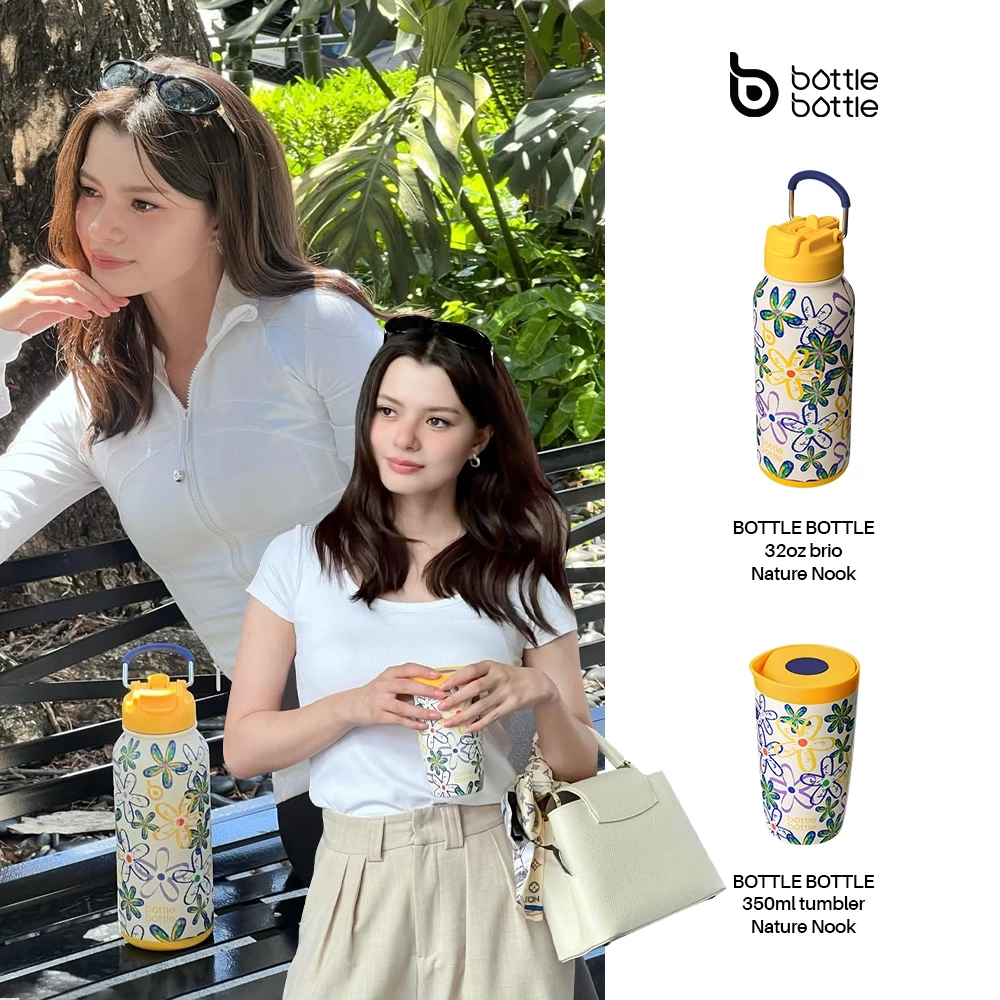 BOTTLE BOTTLE ขวด ฉนวนแก้วเดินทาง 350 มล./500 มล. ถ้วยกาแฟสํานักงานสแตนเลสพร้อมฝาปิดปุ่มกดเก็บความเย็นและร้อน