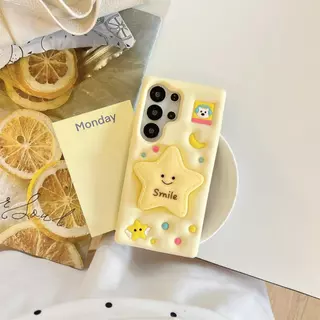 เคสโทรศัพท์ซิลิโคนดาวแบบนุ่ม,ฝาครอบป้องกันการตกพร้อมขาตั้งสําหรับ Samsung S26U, S25U, S24U, A57, A56, A55