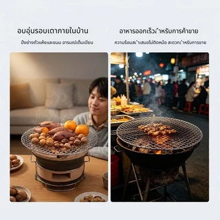 ตะแกรงย่างสแตนเลสทรงกลม ทนความร้อนสูง ป้องกันรอยขีดข่วนและทนต่อการสึกหรอ มีหลายขนาดให้เลือก เหมาะสำหรับกระทะทอดและกระทะย่าง ใช้ได้ทั้งการย่างในร่มและกลางแจ้ง