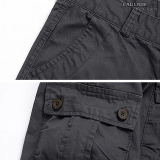 EAGLADE กางเกงคาร์โก้ผ้าฝ้ายผู้ชาย – Multi Pocket Breathable Straight Fit ทนทานสําหรับ Work & Commute A0642