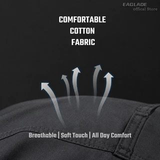 EAGLADE กางเกงคาร์โก้ผ้าฝ้ายผู้ชาย – Multi Pocket Breathable Straight Fit ทนทานสําหรับ Work & Commute A0642