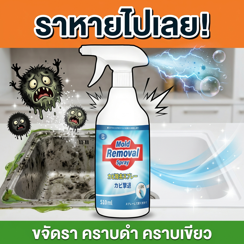 ✨เห็นผลทันที!✨-MM- กำจัดเชื้อรา น้ำยากำจัดเชื้อรา สเปรย์กำจัดเชื้อรา ขจัดเชื้อราและคราบฝังลึก ฆ่าเชื้อโรค ปลอดภัยใช้งาน น้ำยาฆ่าเชื้อรา