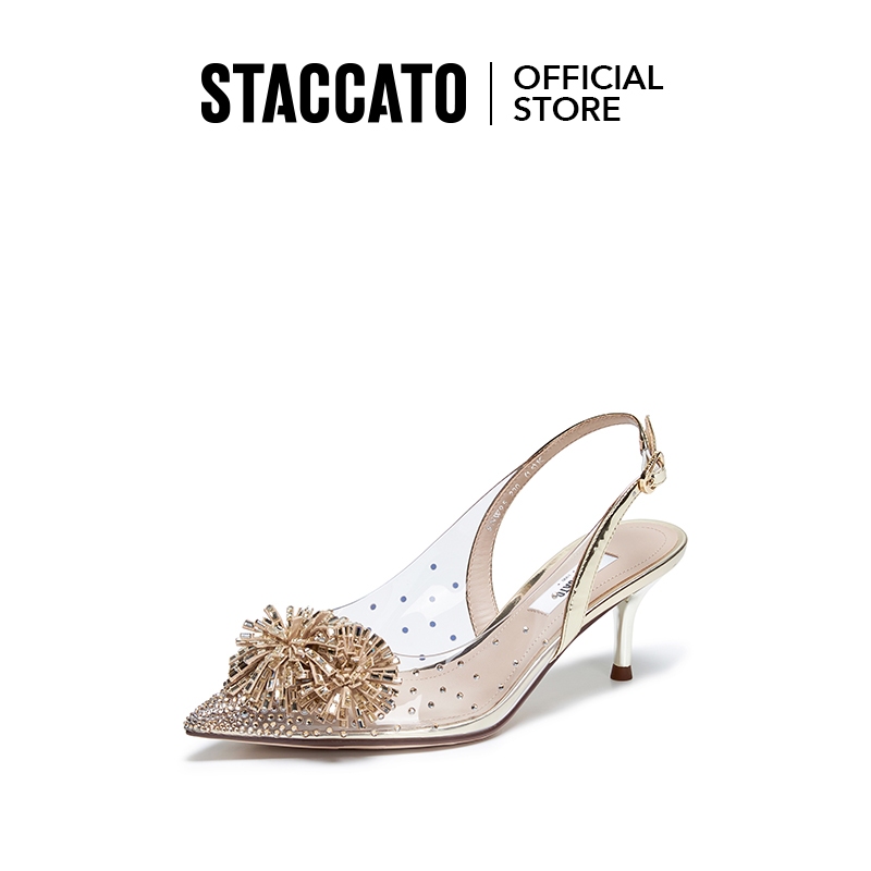 Staccato Women's Heels รองเท้าแตะผู้หญิง หัวแหลม รองเท้าส้นเข็ม 9NW95