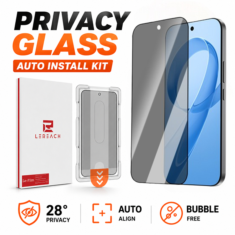 LeReach สําหรับ Xiaomi Poco F8 Ultra 5G / Poco F8 Pro 5G ตัวป้องกันหน้าจอความเป็นส่วนตัว HD Anti Spy กระจกนิรภัยใช้งานง่ายเต็มรูปแบบฟองฟรี