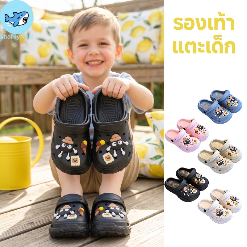 【BKK Delivery】รองเท้าแตะรูระบายอากาศเด็ก ผู้ชาย-หญิง 4-12 ปี วัสดุ EVAกันลื่น ทนทาน ลายการ์ตูนน่ารัก