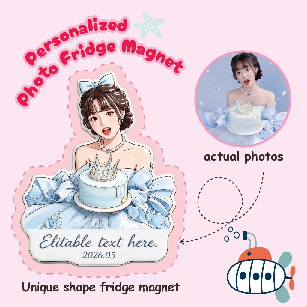 ที่ไม่ซ้ํากันที่กําหนดเองสติกเกอร์ตู้เย็นอะคริลิคที่ระลึกวันเกิดคู่ของขวัญของขวัญแต่งงาน ทําเอง