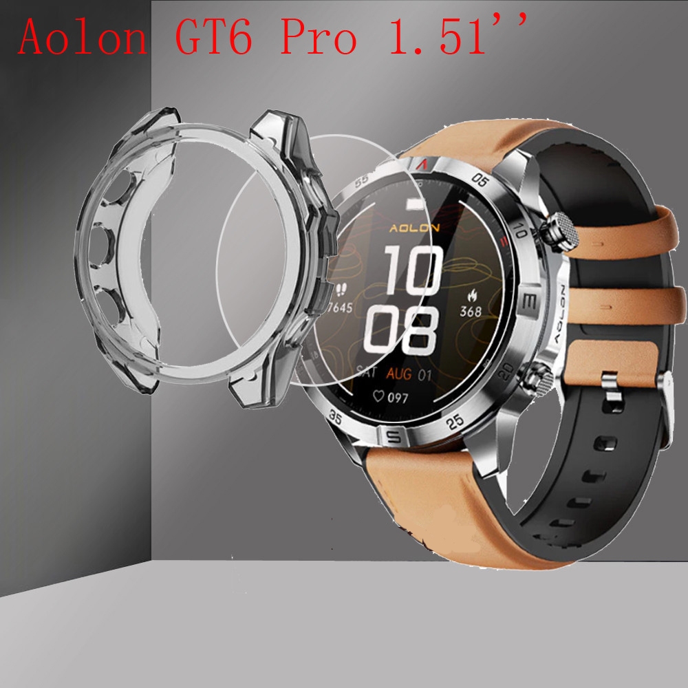 เคส Aolon GT6 Pro เคสซิลิโคนฟิล์มป้องกันแบบนุ่มสําหรับ Aolon GT6 Pro สมาร์ทวอท์ชปลอกแก้วป้องกันหน้าจ