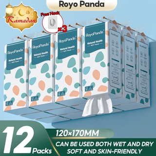 【12 Packs】RoyoPanda Hanging Tissue Tissue Gantung Tisu Gantung Viral Tisu Viral  Facial Tissue Tissue Paper 120*170mm 2760 Pulls