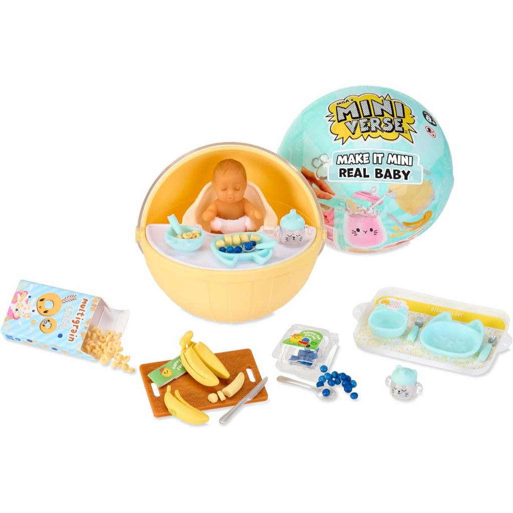 MGA Miniverse Mini Baby Mini Baby Food Collectibles-Mystery Mystery Packaging, DIY, สมจริง, ชุดของเล
