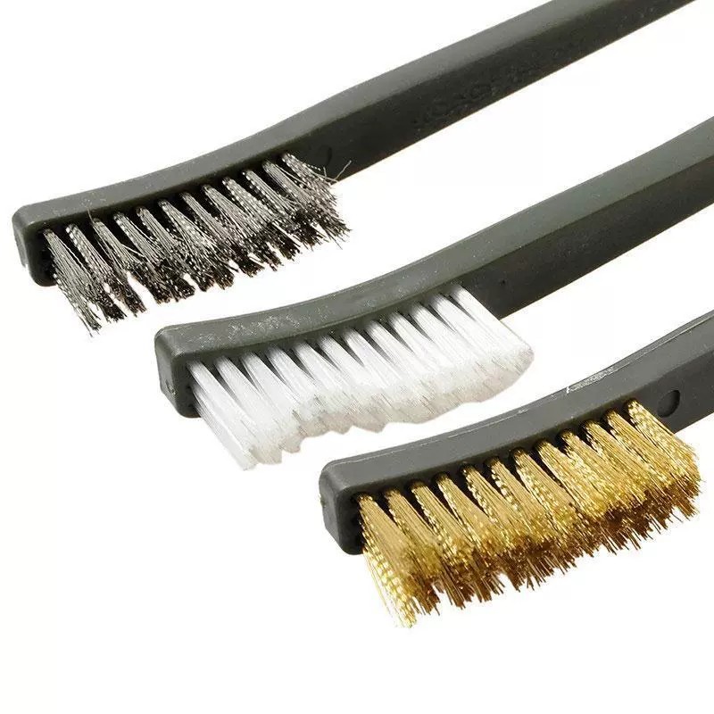 แปรงลวดปลายคู่ แปรงสแตนเลส/ทองแดง ชุด 3 ชิ้น ขัดเงา