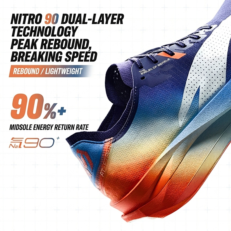 ANTA ผู้ชายกีฬารองเท้าวิ่ง Cushioned Rebound Shock รูปที่ 6