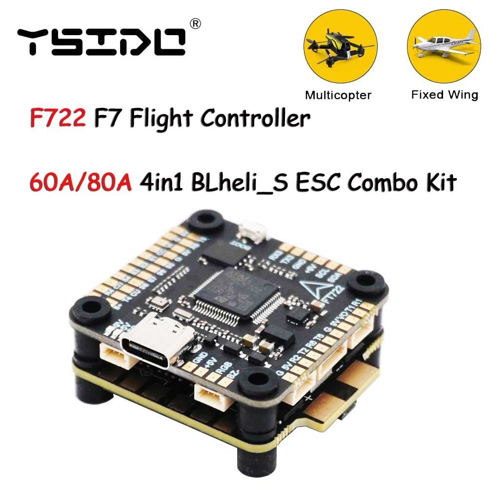 F722 F7 Flight Controller FC 3-8S Lipo 5V/10V Dual BEC w/60A/80A 4in1 BLheli_S ESC สําหรับ RC FPV Freestyle Racing Drone อุปกรณ์เสริม