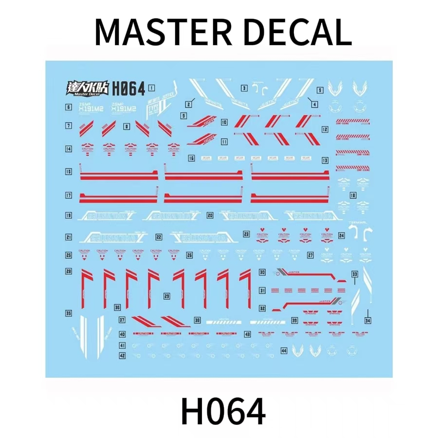 Master H064 HG infinite JUSTICE Type 2 SEED 1/144 fluo สติ๊กเกอร์สไลด์น้ํา