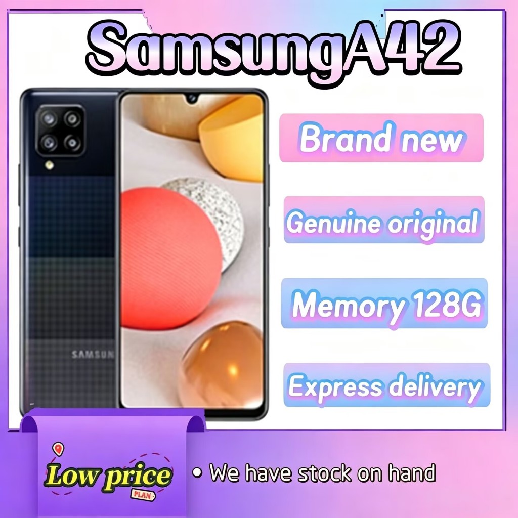 Samsung Galaxy A42 5G ใหม่หน้าจอ 6.6 นิ้วกล้อง Quad 128GB ที่เก็บข้อมูล Google บริการสินค้าคงคลังเฉพ