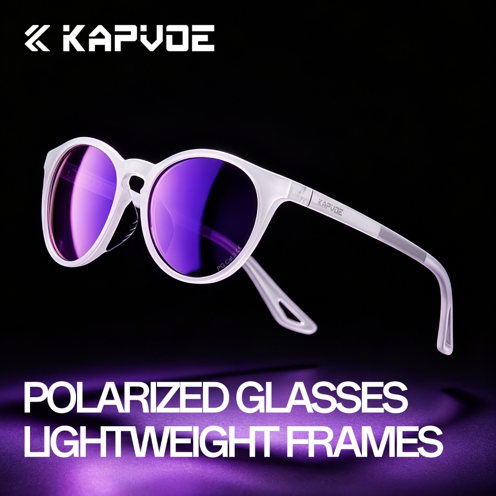 KAPVOE แว่นตากันแดดแฟชั่นโพลาไรซ์น้ําหนักเบา TR90 Anti-Glare Non-Slip Casual Shades ขับรถกลางแจ้ง & Commuting Unisex