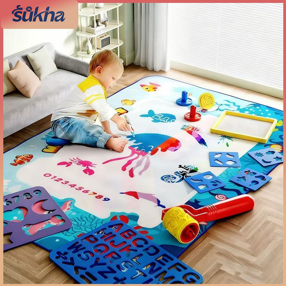 เสื่อวาดภาพน้ำมหัศจรรย์ Diy เเสื่อวาดภาพน้ำ 150x100cm เด็กฝึกวาดภาพ ของเล่นเด็ก แห้งไว ใช้ได้ทุกวัย