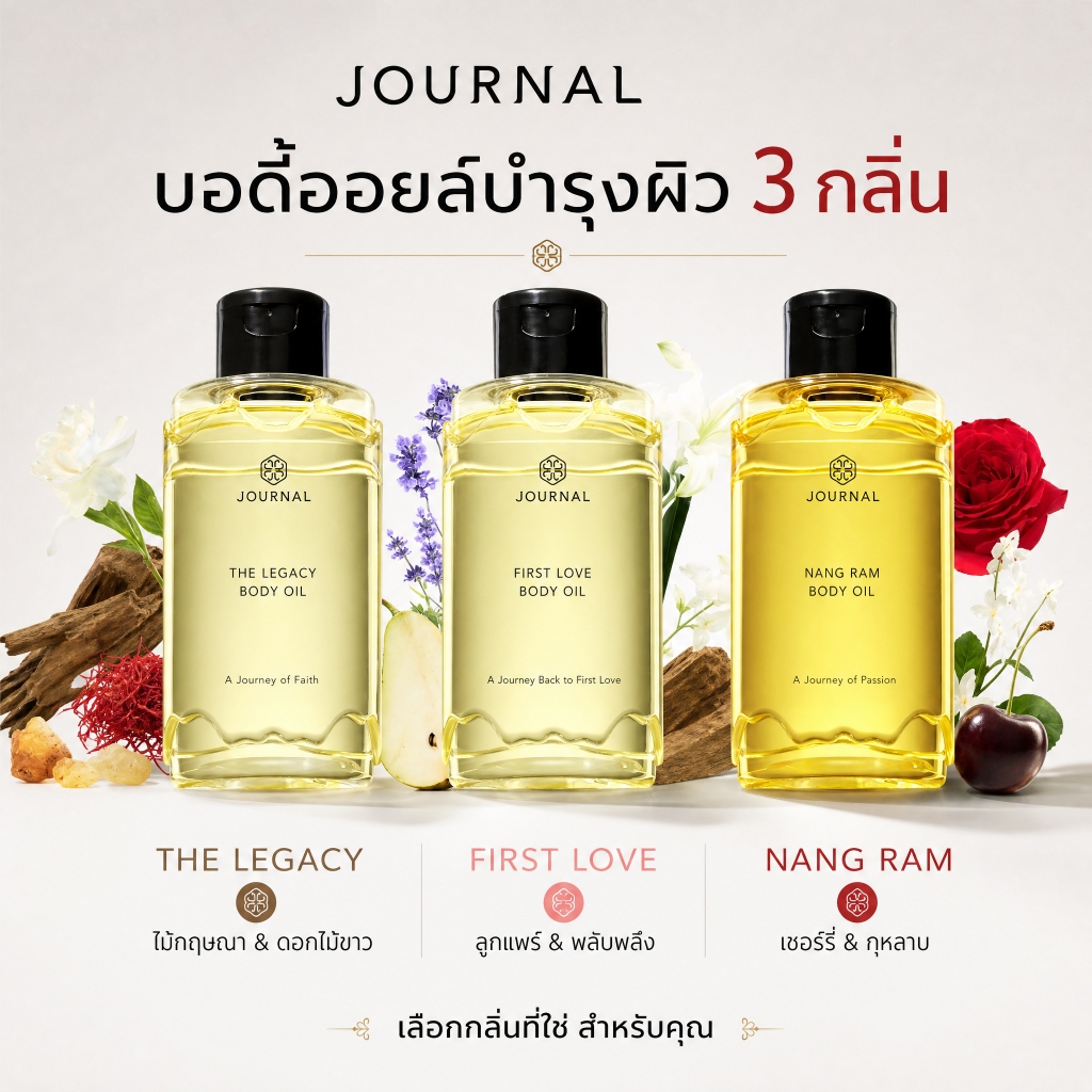 [ของแท้ 100%] Journal Body Oil 180ml (NANG RAM\The Legacy/First Love)Non Sticky Journal Body Oil 180ml เหมาะสําหรับหลังอาบน้ํา ทรีทเมนต์บำรุงผิวให้ชุ่มชื้น#journal #body oil