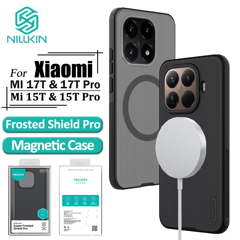 NILLKIN Nillkinแม่เหล็กสําหรับXiaomi 17T Pro 15T Pro 17T 15Tเคสโทรศัพท์Frosted Shield Proป้องกันลายนิ้วมือกันกระแทกปกหลัง