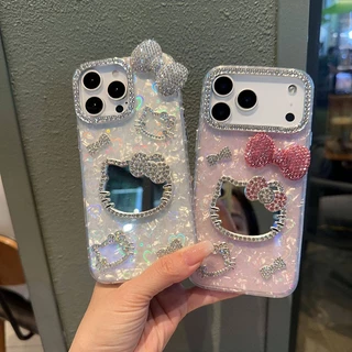 SAMSUNG สําหรับSamsung A17 A16 A15 A14 A12 A13 A23 A32 A57 A56 A55 A54 A53 A52 A71 A51 A07 A06 A05Sการ์ตูนกระจกเคสโทรศัพท์Softระยิบระยับ