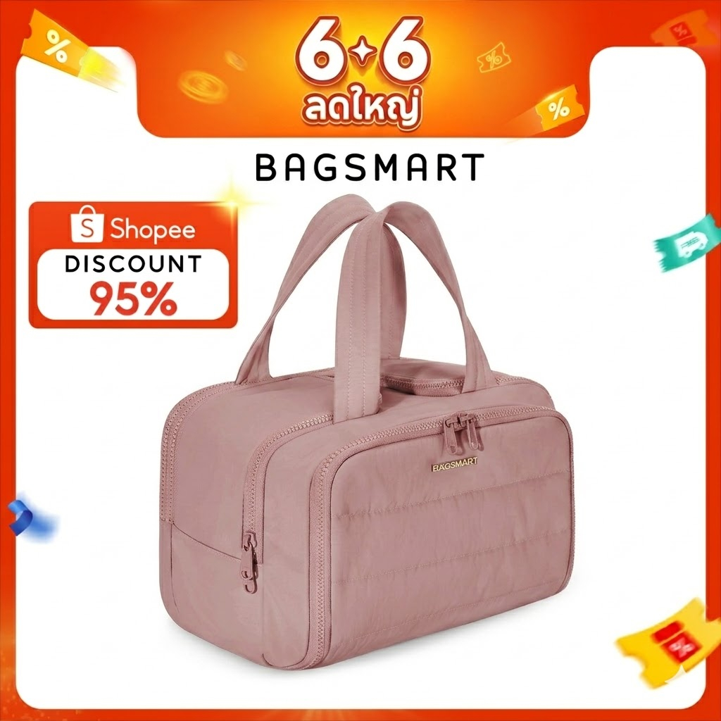 BAGSMART กระเป๋าเครื่องสำอาง กระเป๋าจัดระเบียบ cosmetic bag กระเป๋าใส่อุปกรณ์อาบน้ำ  Travel Organizer Bag