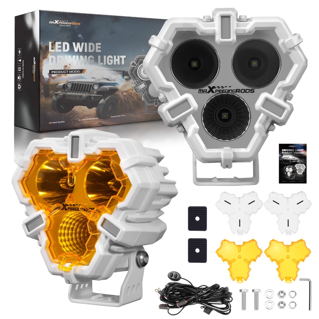 【5 inch 】ไฟสปอร์ตไลท์ LED 5 นิ้ว 120W ขาว/เหลือง พร้อม DRL กันน้ำ IP68 Offroad Universal ฟรีค่าส่ง รับประกันไทย