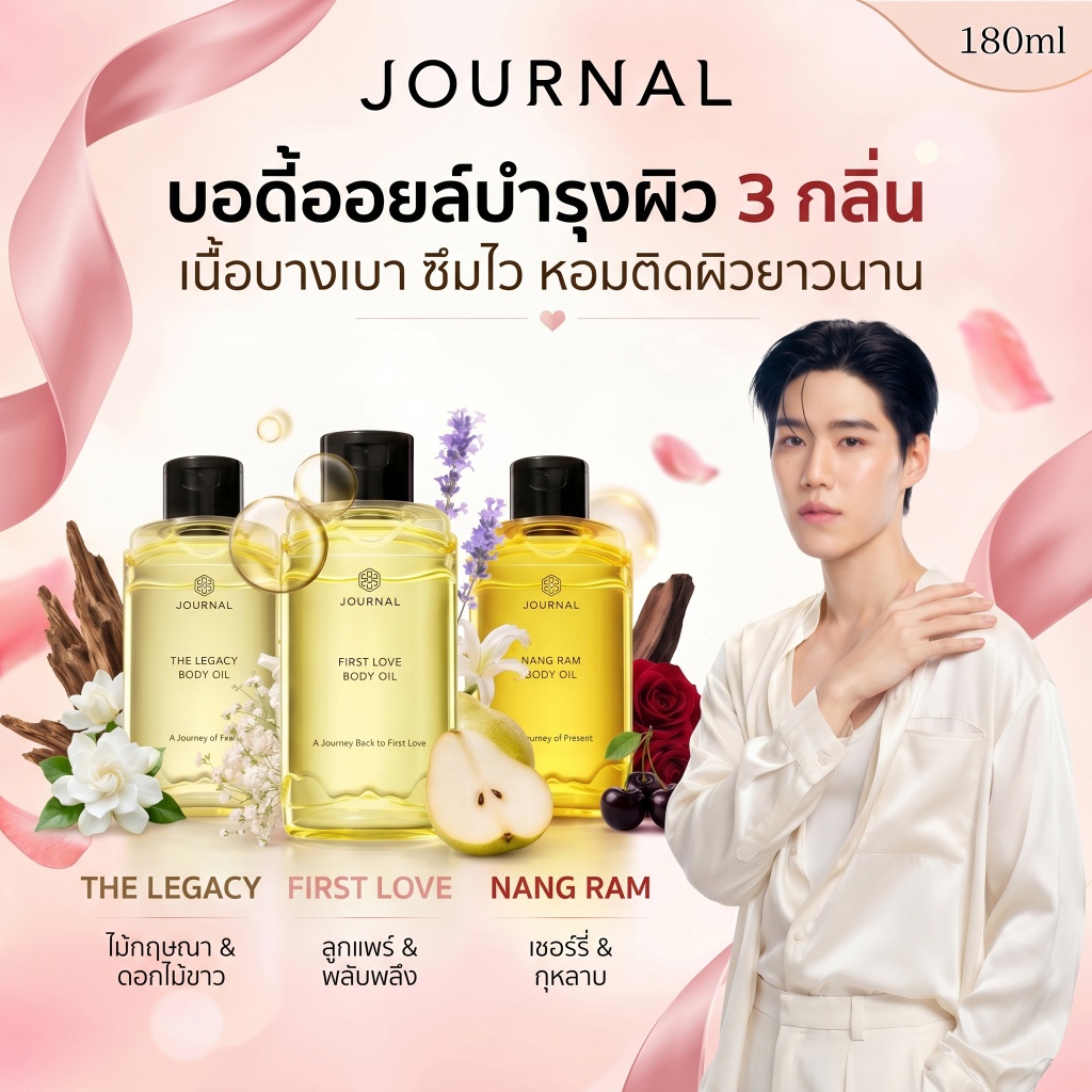 [ของแท้ 100%] Journal Body Oil 180ml - 3 กลิ่นยอดนิยม บอดี้ออยล์บํารุงผิวแห้งจะนุ่มลื่นพร้อมกลิ่นหอมติดทนนาน#journal #body oil