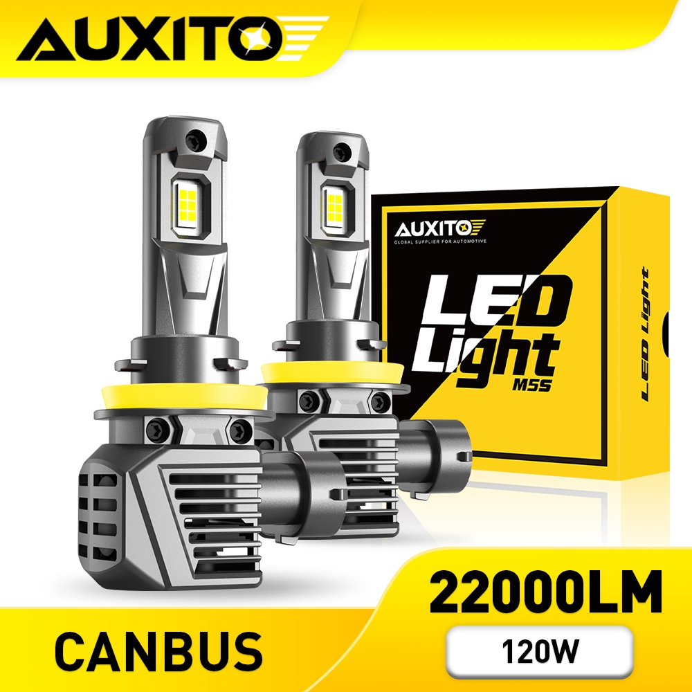 AUXITO 2PCS M5S H11 H8 H9 ไฟ LED 120W 22000LM Super Bright LED อัพเกรด LED ไฟหน้ารถ Canbus